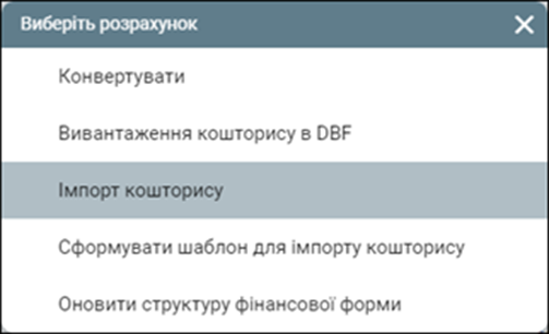Метод імпорту кошторису